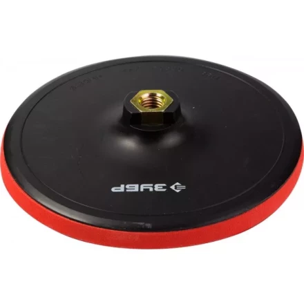 Тарелка опорная ЗУБР &quot;МАСТЕР&quot; пластиковая для УШМ под круг на липучке, мягкая полиуретановая прокладка, d 180 мм, М14 35782-180 купить в Муравленко