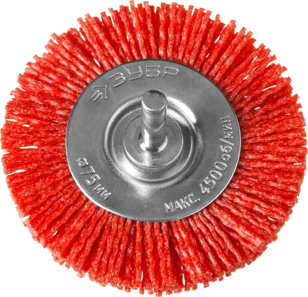 ЗУБР &quot;ПРОФЕССИОНАЛ&quot;. Щетка дисковая для дрели, нейлоновая проволока с абразивным покрытием, 75мм 35161-075_z02 купить в Муравленко