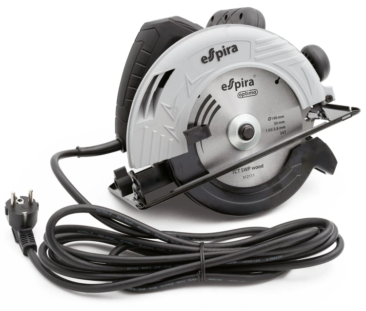 Пила циркулярная ESPIRA CSI-190A (ф190 мм, 220-240В,50/60 Гц, мощность 1250 Вт, 5000 об/мин), 401251 купить в Муравленко