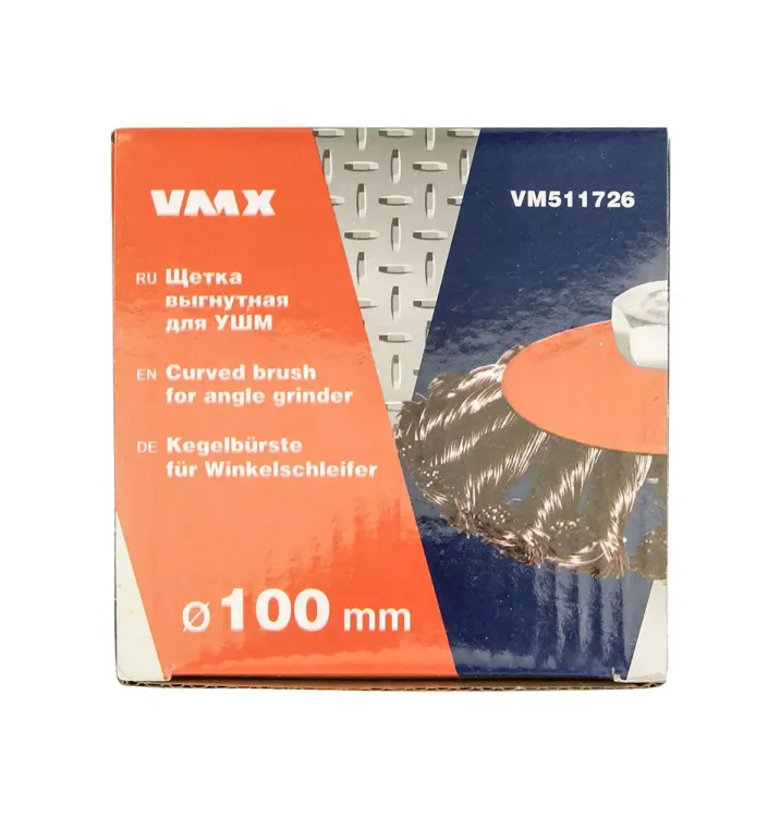 Щетка для УШМ М14/100 мм выгнутая сталь витая VMX 511726 купить в Муравленко