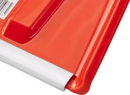 Лопата снеговая пластиковая с алюминиевой планкой, с алюминиевым черенком и V-ручкой, 410мм, оранжевая, СИБИН 421845 421845 купить в Муравленко