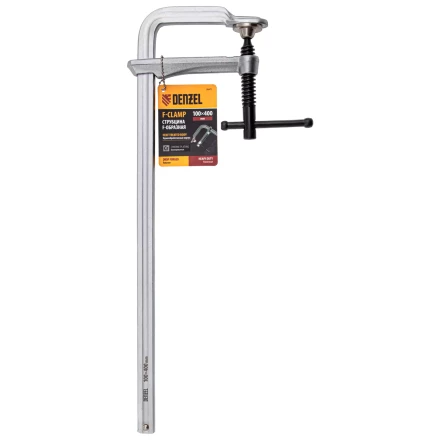 Струбцина F-образная Denzel 20471, 100x400мм, кованая купить в Муравленко