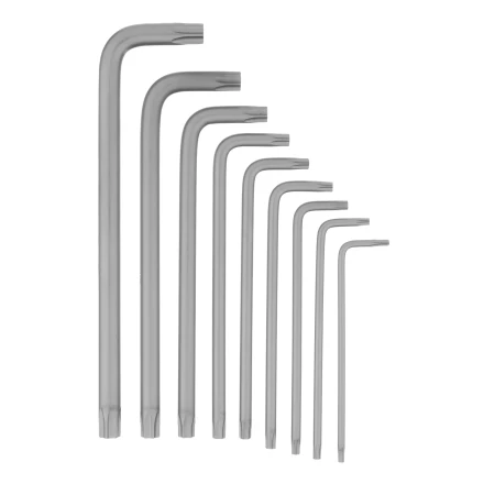 Набор ключей имбусовых Torx-Tempered, TT10-50, CrV, 9 шт., удлиненные Сибртех 123717 купить в Муравленко