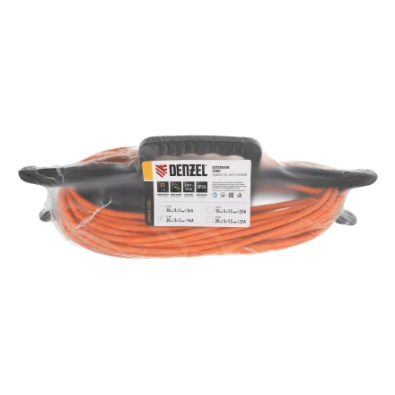 Удлинитель-шнур силовой Denzel 37406 Garden Series, ПВС, 20м, 1 розетка 3 x 1 мм, 3 м купить в Муравленко