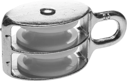 Блок ЗУБР двойной, оцинкованный, нейлоновый шкив, 12x50мм, 2 шт 4-304595-50 купить в Муравленко