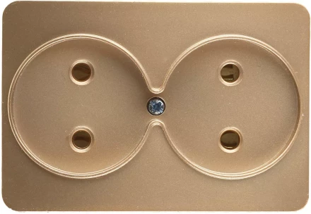 Розетка СВЕТОЗАР &quot;ГАММА&quot; без заземления, двойная, без вставки и рамки, цвет золотой металлик, 16А/~250В SV-54102-GM купить в Муравленко