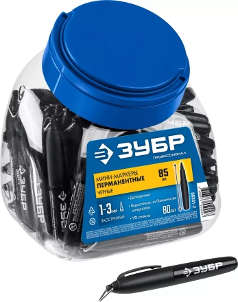 ЗУБР Мини черный, 1-3 мм, 80 шт, перманентный маркер (06331-2) купить в Муравленко