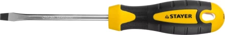 Отвертка STAYER &quot;MASTER&quot; &quot;ТECHNO&quot;, двухкомпонентная рукоятка, магнитный наконечник, Cr-V, SL6,0x100мм 2507-06-10_z02 купить в Муравленко