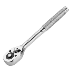 Ключ-трещотка 3/8&quot;, 45 зубьев, цельнометаллический, с быстрым сбросом, CrV, хром// Сибртех 14018