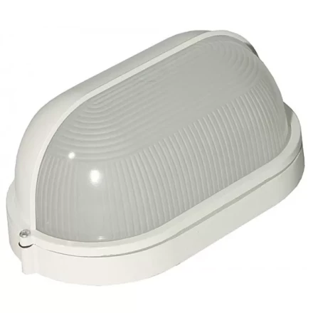 Светильник уличный СВЕТОЗАР влагозащищенный с верхним защитным кожухом, овал, цвет белый, 100Вт SV-57213-W купить в Муравленко