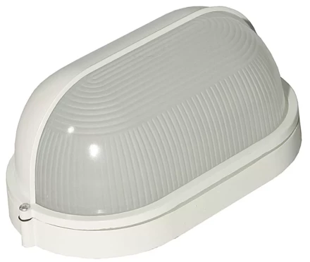 Светильник уличный СВЕТОЗАР влагозащищенный с верхним защитным кожухом, овал, цвет белый, 100Вт SV-57213-W купить в Муравленко
