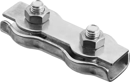 Зажим троса ЗУБР &quot;МАСТЕР&quot; двойной, оцинкованный, 5мм, 2 шт 304446-05 купить в Муравленко