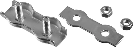 Зажим троса ЗУБР &quot;МАСТЕР&quot; двойной, оцинкованный, 5мм, 2 шт 304446-05 купить в Муравленко