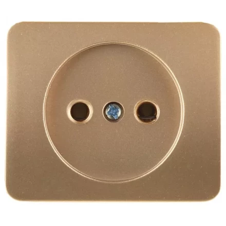 Розетка СВЕТОЗАР &quot;ГАММА&quot; без заземления, одинарная, без вставки и рамки, цвет золотой металлик, 16А/~250В SV-54100-GM купить в Муравленко