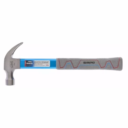 Молоток-гвоздодер 450г фибергласовая обрезиненная рукоятка алюминиевая защита БАРС 10457 купить в Муравленко