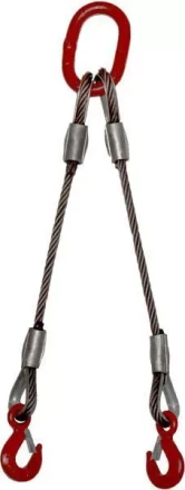 Строп 2СК-10.0 т. Lветви=5.00м Звено ОВ с доп звеньями 63т.. скобы омеги 8.5т на концах опрессовка купить в Муравленко