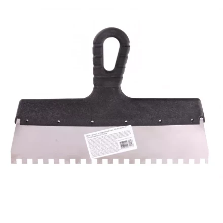 Шпатель из нержавеющей стали 300 мм зуб 8 х 8 мм пластмассовая ручка 85144 купить в Муравленко