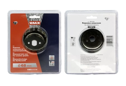 Коронка алмазная по керамограниту ф 68 мм мокр. рез VMX 511114 купить в Муравленко