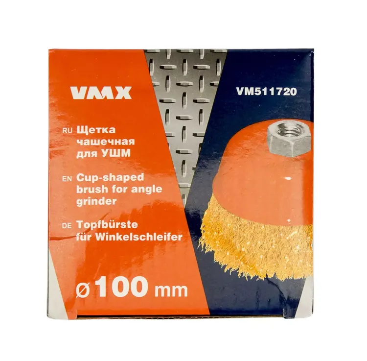 Щетка для УШМ М14/100 мм чашечная сталь прямая VMX 511720 купить в Муравленко