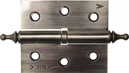 Петля дверная разъемная ЗУБР &quot;ЭКСПЕРТ&quot;, 1 подшипник, цвет ст. латунь (AB), левая, с крепежом, 75х63х2,5мм, 2 шт 37605-075-5L купить в Муравленко