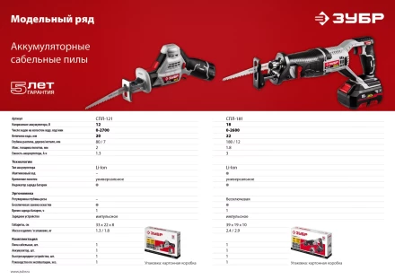 Пила сабельная аккумуляторная СПЛ-121 серия СТАНДАРТ купить в Муравленко
