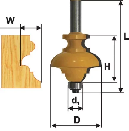 Фреза кромочная фигурная мультипрофиль хв. 8мм 46405 купить в Муравленко