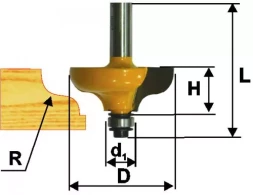 Фреза кром. калевочная ф381х15мм R635мм хв. 8мм 46267