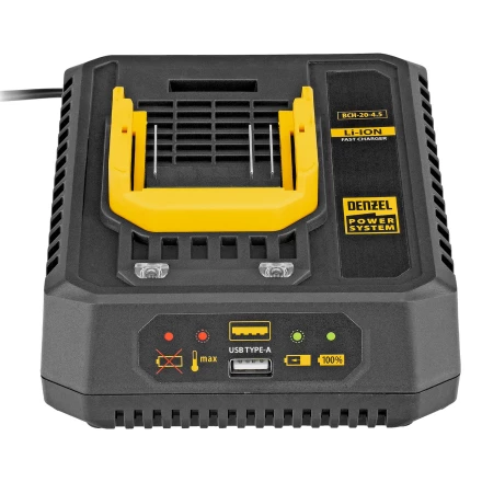 Устройство зарядное для аккумуляторов BCH-20-4.5, Li-Ion, 20 В, 4,5 А// Denzel 28457 купить в Муравленко