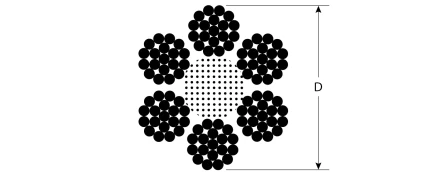 ЗУБР DIN 3060, свивка 6 х 19 + IWR, 8 мм, L 80 м, грузоподъемный стальной трос, Профессионал (30415-08) купить в Муравленко
