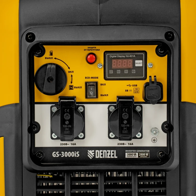 Генератор инверторный GS-3000iS, 3,0 кВт, 230 В, закрытый корпус, ручной старт// DENZEL 94716 купить в Муравленко