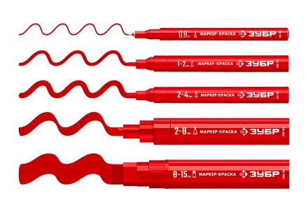 ЗУБР МК-1500 красный, 8-15 мм маркер-краска (06329-3) купить в Муравленко