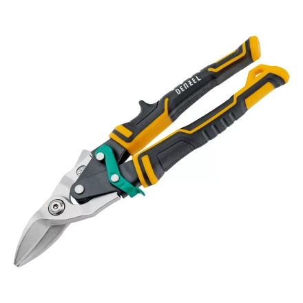 Ножницы по металлу Denzel 78371, 270 мм, прямой и правый рез, сталь-СrMo, трехкомпонентные рукоятки купить в Муравленко
