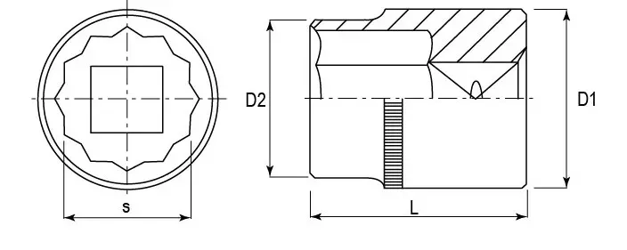 Головка торцевая 12-гранная 1/2"DR 24 мм S04H4924 Jonnesway 48032 купить в Муравленко