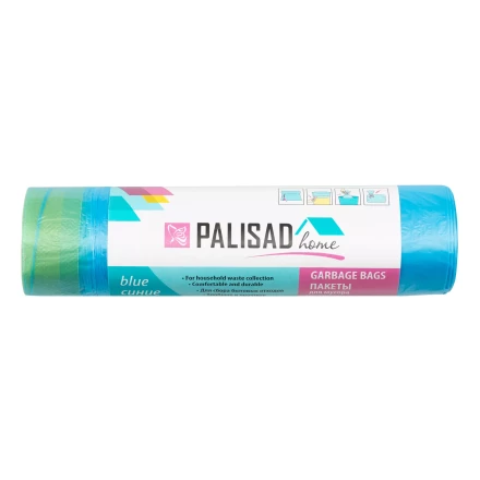 Пакеты для мусора с завязками 35 л x 15 шт. синие, Home Palisad 927155 купить в Муравленко