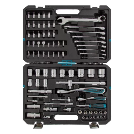 Набор инструментов 82 предметов , 120 зубьев, CrV, 1/4&quot;, 1/2&quot; Gross 14149 купить в Муравленко