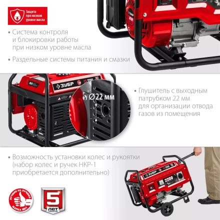 ЗУБР 2200 Вт, бензиновый генератор (СБ-2200) купить в Муравленко