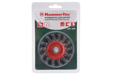 Кордщетка HAMMER плоская 75мм для дрели витая сталь (207-208) купить в Муравленко