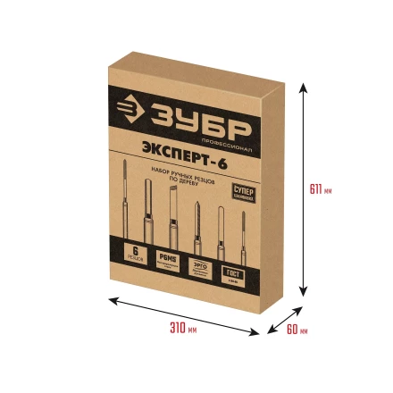 ЗУБР Эксперт-6, 6 предм., набор ручных резцов по дереву, Профессионал (18370) купить в Муравленко