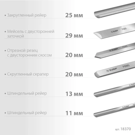 ЗУБР Эксперт-6, 6 предм., набор ручных резцов по дереву, Профессионал (18370) купить в Муравленко