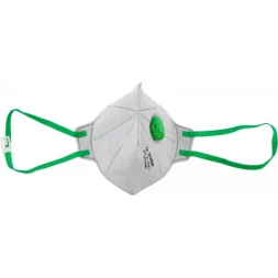 Полумаска фильтрующая ЗУБР "МАСТЕР" плоская, с клапаном, многослойная, угольный фильтр, класс защиты FFP2 11167-2