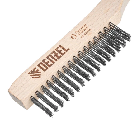 Щетка зачистная 3-х рядная, прямая проволока из нержавеющей стали с деревянной ручкой, EFP// Denzel 74843 купить в Муравленко