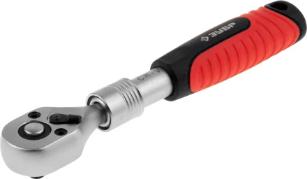 Трещотка для торцовых головок ЗУБР &quot;ЭКСПЕРТ&quot; (1/4&quot;), телескопическая, Cr-V, 72 зубца, хроматированное покрытие, быстрый сброс 27732-1/4 купить в Муравленко