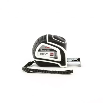 Рулетка Autostop 5 м х 25 мм двухкомпонентный корпус автоматическая фиксация MATRIX 32552 купить в Муравленко