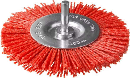 ЗУБР &quot;ПРОФЕССИОНАЛ&quot;. Щетка дисковая для дрели, нейлоновая проволока с абразивным покрытием, 100мм 35161-100_z02 купить в Муравленко