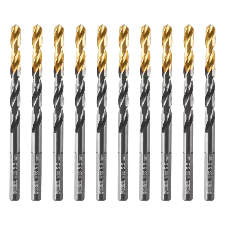 Сверло по металлу, 5,5 мм, HSS-Tin, Golden Tip, 10 шт. Denzel 717214 купить в Муравленко