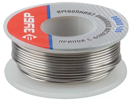 Припой ЗУБР оловянно-свинцовый, 60% Sn / 40% Pb, 100гр 55420-100 купить в Муравленко