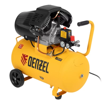 Компрессор воздушный прям. привод Denzel DCV1800/50 58168, 1,8 кВт, 50 литров, 320 л/мин купить в Муравленко