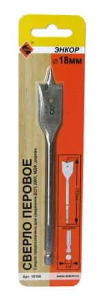 Сверло для дерева 18Х152 мм перовое Энкор 19106 купить в Муравленко