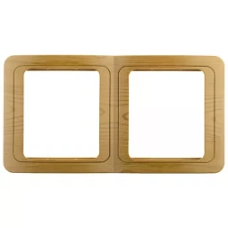 Панель СВЕТОЗАР &quot;ГАММА&quot; накладная, вертикальная, цвет ольха, 2 гнезда SV-54147-A