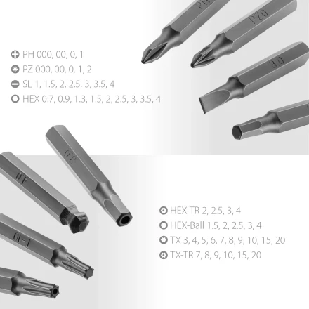 Набор Precision-51: отвертка для точных работ со сменными битами. 25691 купить в Муравленко